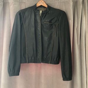 J. Crew 100% Leather Bomber Jacket